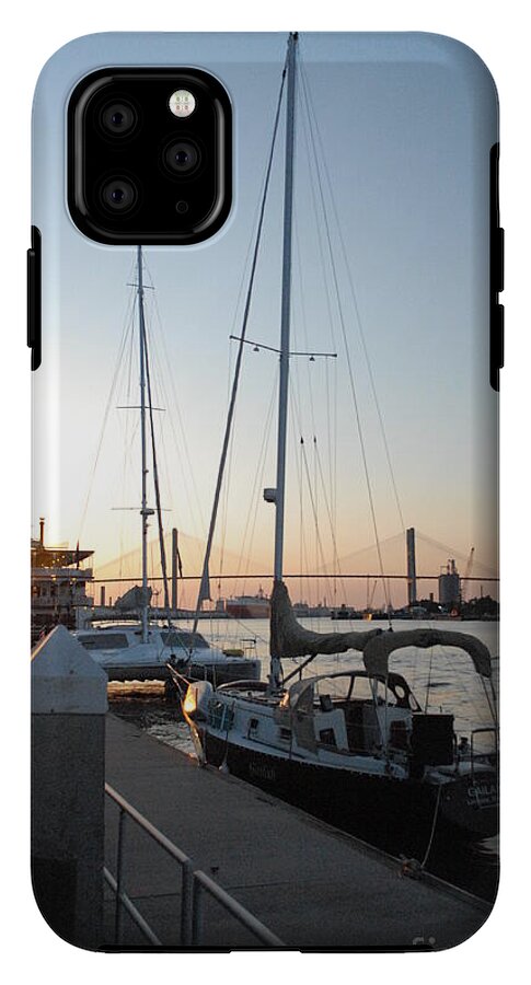 Boats Docked at Sunset iPhone Case by Melia LLC - Slim Impact-Resistant Phone Cover