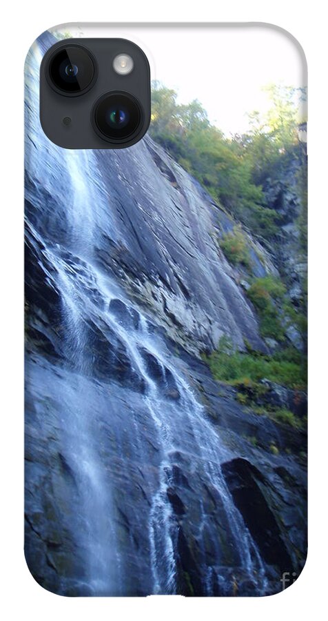 Cascading Waterfall on Rocky Cliffside - Phone Case