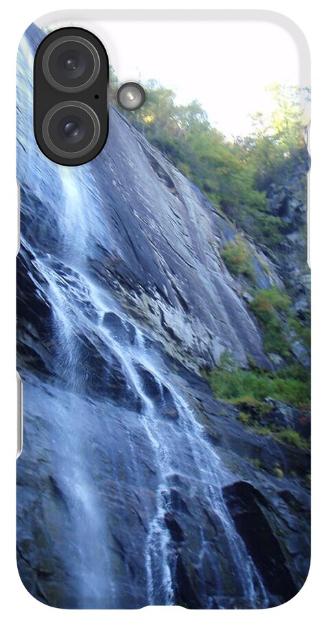 Cascading Waterfall on Rocky Cliffside - Phone Case