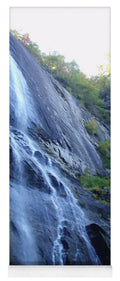 Cascading Waterfall on Rocky Cliffside - Yoga Mat
