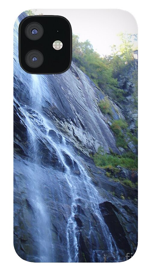 Cascading Waterfall on Rocky Cliffside - Phone Case