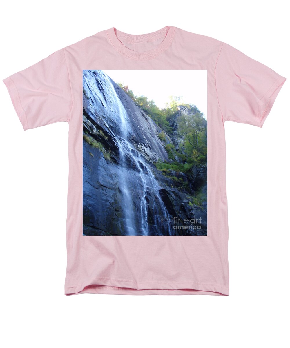 Cascading Waterfall on Rocky Cliffside - Men's T-Shirt  (Regular Fit)