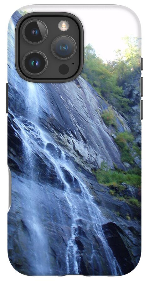 Cascading Waterfall on Rocky Cliffside - Phone Case