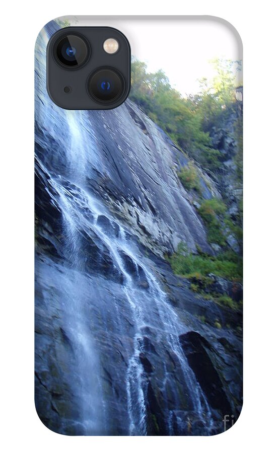Cascading Waterfall on Rocky Cliffside - Phone Case