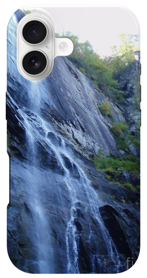 Cascading Waterfall on Rocky Cliffside - Phone Case