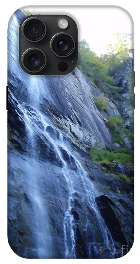 Cascading Waterfall on Rocky Cliffside - Phone Case
