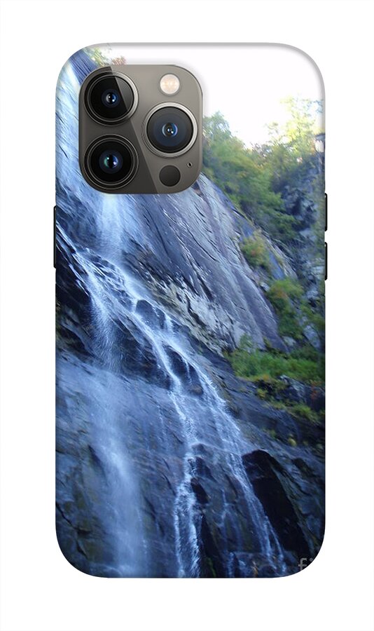 Cascading Waterfall on Rocky Cliffside - Phone Case
