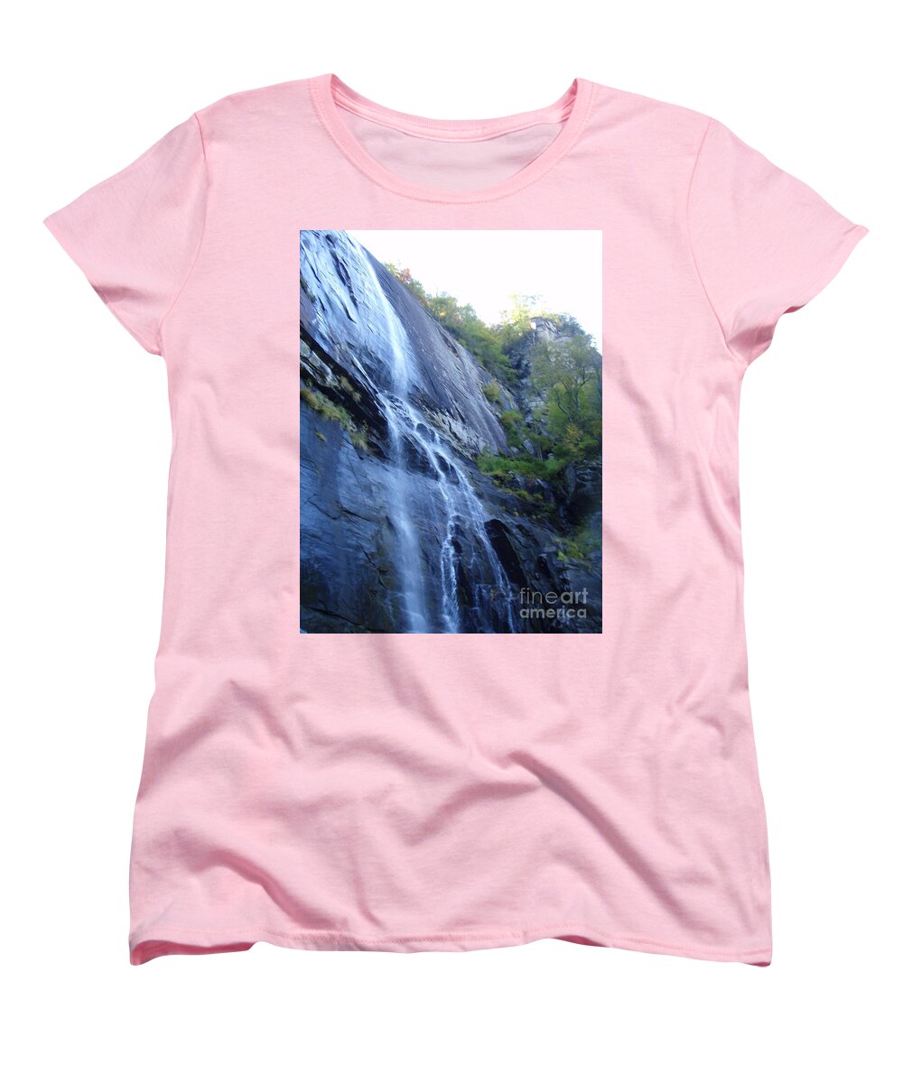 Cascading Waterfall on Rocky Cliffside - Women's T-Shirt (Standard Fit)