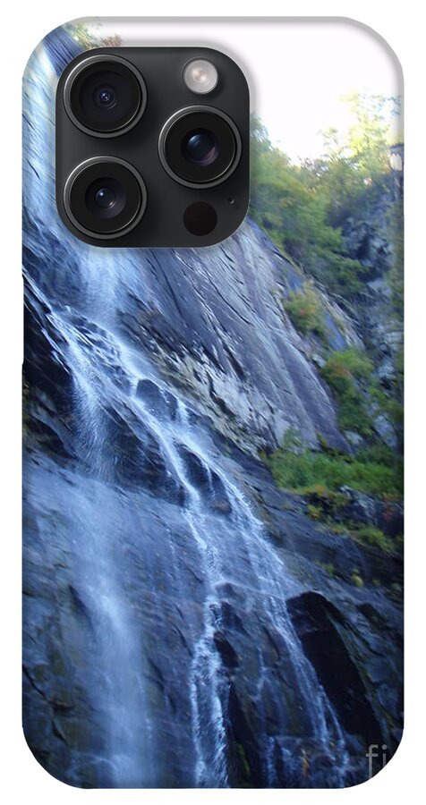 Cascading Waterfall on Rocky Cliffside - Phone Case
