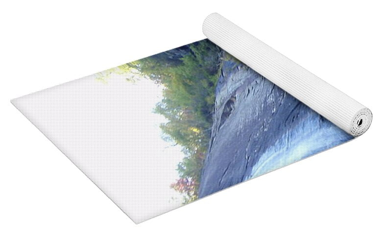 Cascading Waterfall on Rocky Cliffside - Yoga Mat