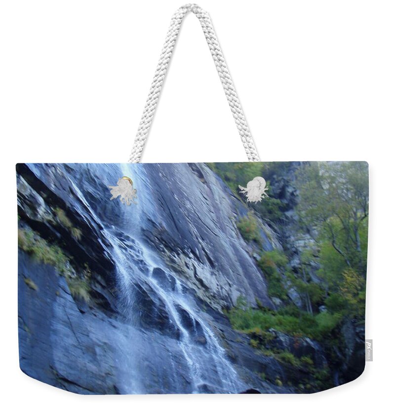 Cascading Waterfall on Rocky Cliffside - Weekender Tote Bag
