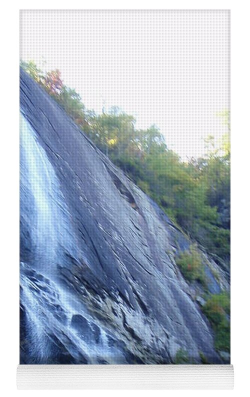 Cascading Waterfall on Rocky Cliffside - Yoga Mat