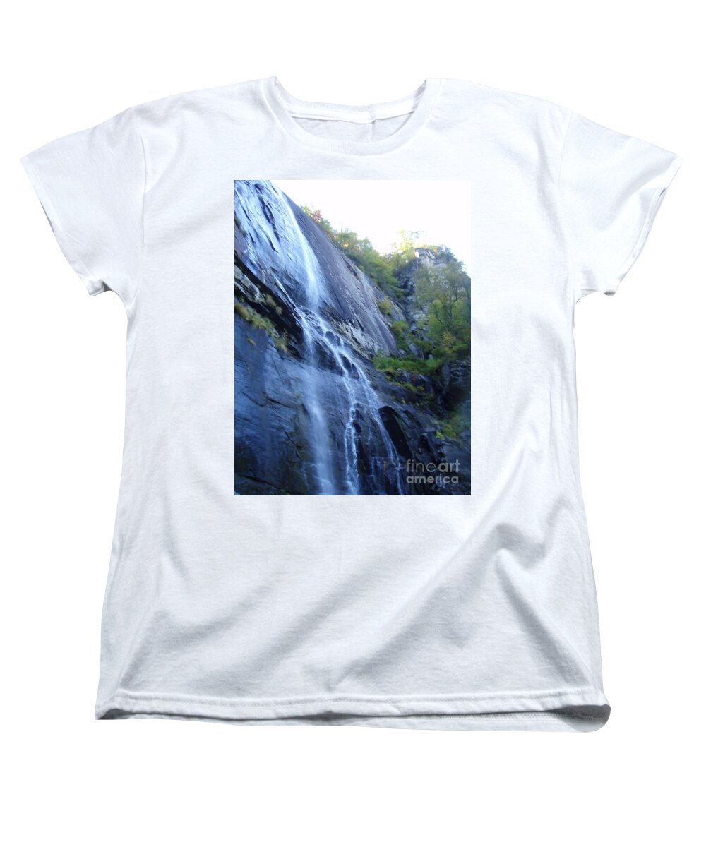 Cascading Waterfall on Rocky Cliffside - Women's T-Shirt (Standard Fit)
