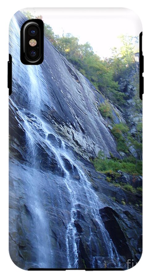 Cascading Waterfall on Rocky Cliffside - Phone Case