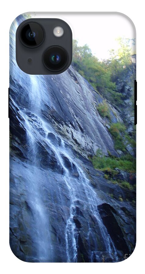Cascading Waterfall on Rocky Cliffside - Phone Case