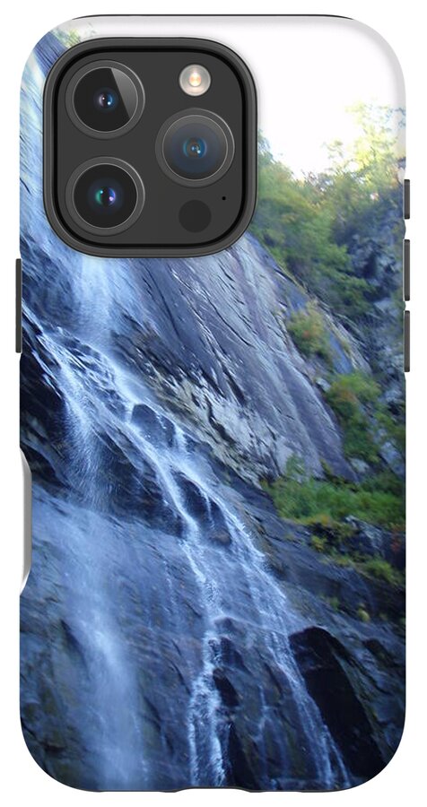 Cascading Waterfall on Rocky Cliffside - Phone Case