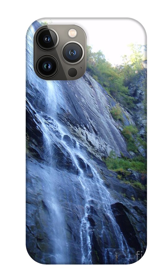 Cascading Waterfall on Rocky Cliffside - Phone Case