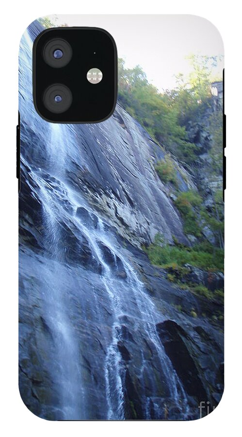 Cascading Waterfall on Rocky Cliffside - Phone Case