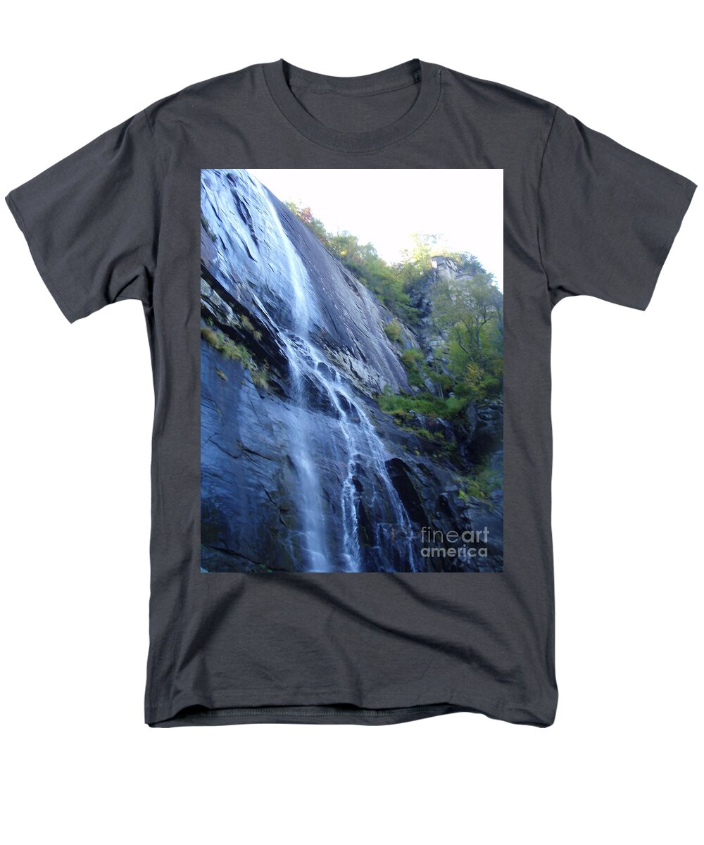 Cascading Waterfall on Rocky Cliffside - Men's T-Shirt  (Regular Fit)