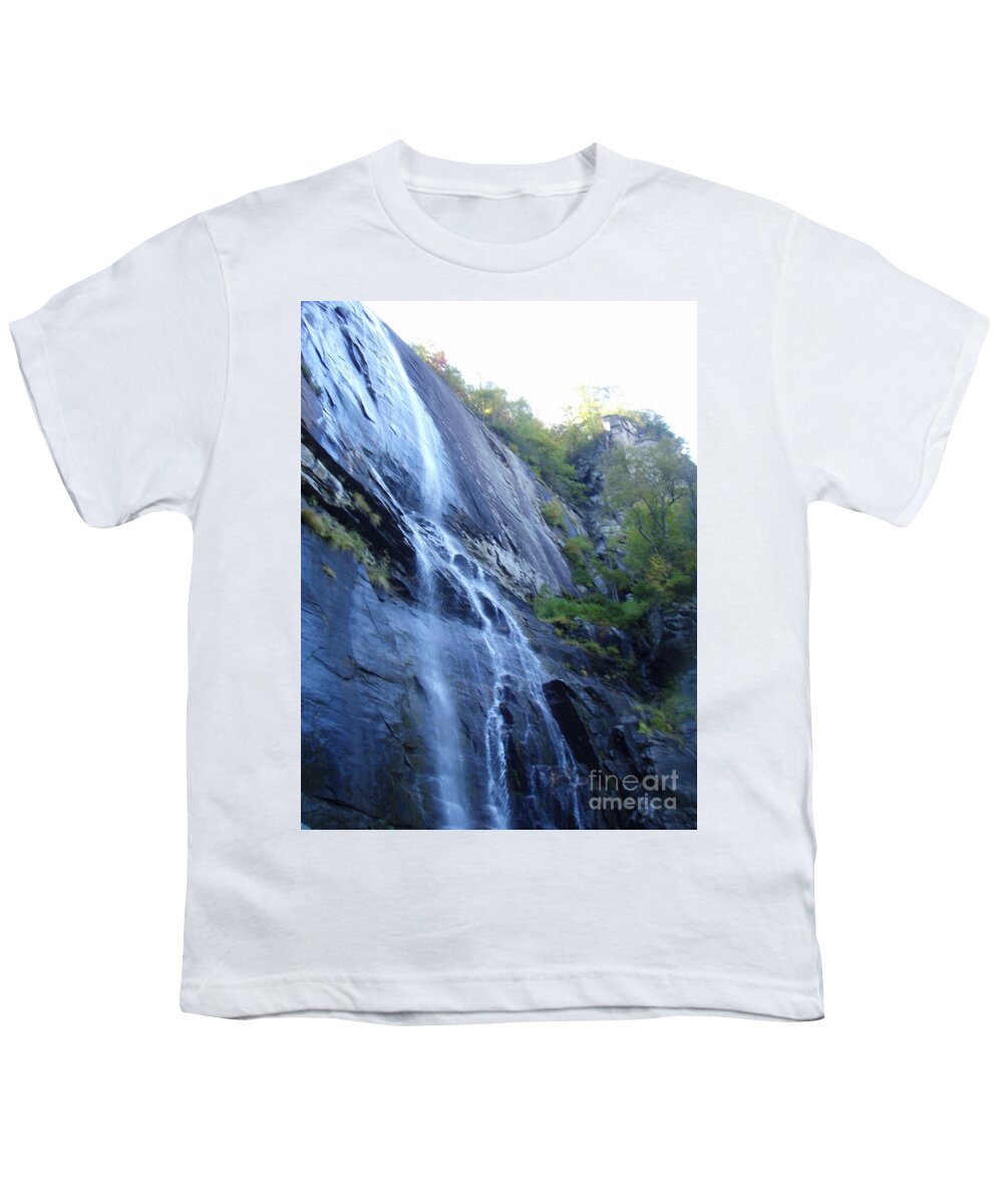Cascading Waterfall on Rocky Cliffside - Youth T-Shirt