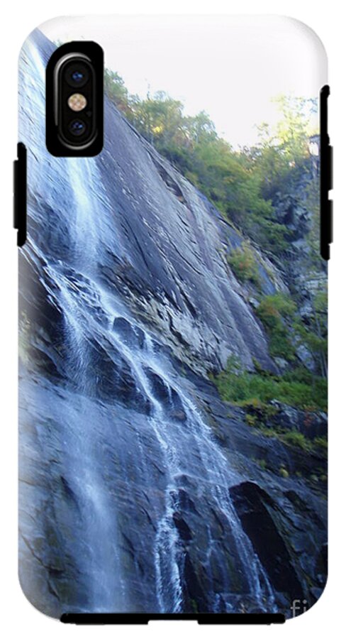 Cascading Waterfall on Rocky Cliffside - Phone Case