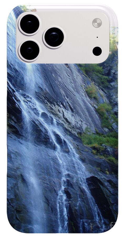 Cascading Waterfall on Rocky Cliffside - Phone Case