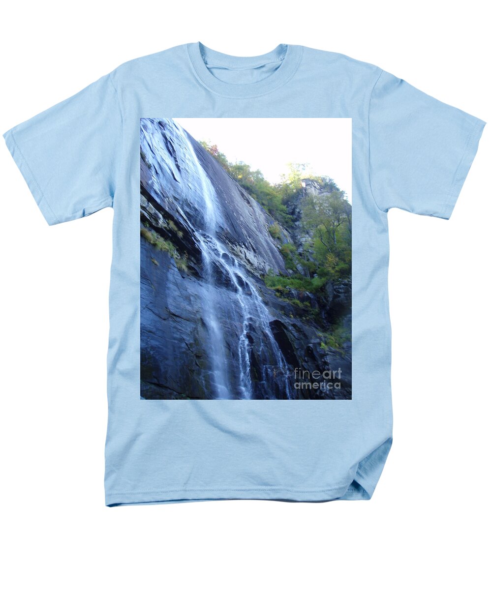 Cascading Waterfall on Rocky Cliffside - Men's T-Shirt  (Regular Fit)