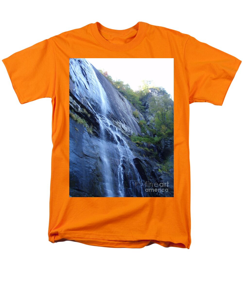 Cascading Waterfall on Rocky Cliffside - Men's T-Shirt  (Regular Fit)
