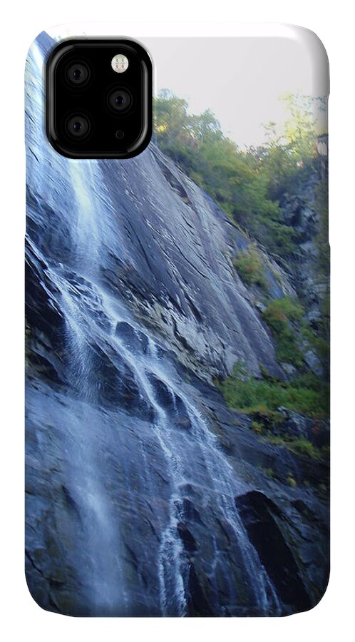 Cascading Waterfall on Rocky Cliffside - Phone Case