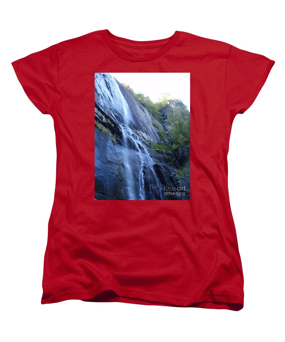 Cascading Waterfall on Rocky Cliffside - Women's T-Shirt (Standard Fit)