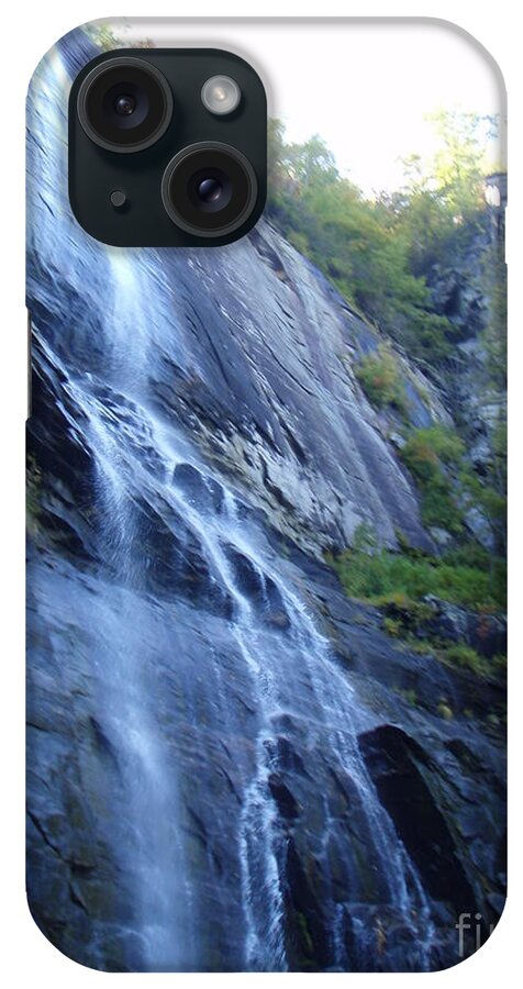 Cascading Waterfall on Rocky Cliffside - Phone Case