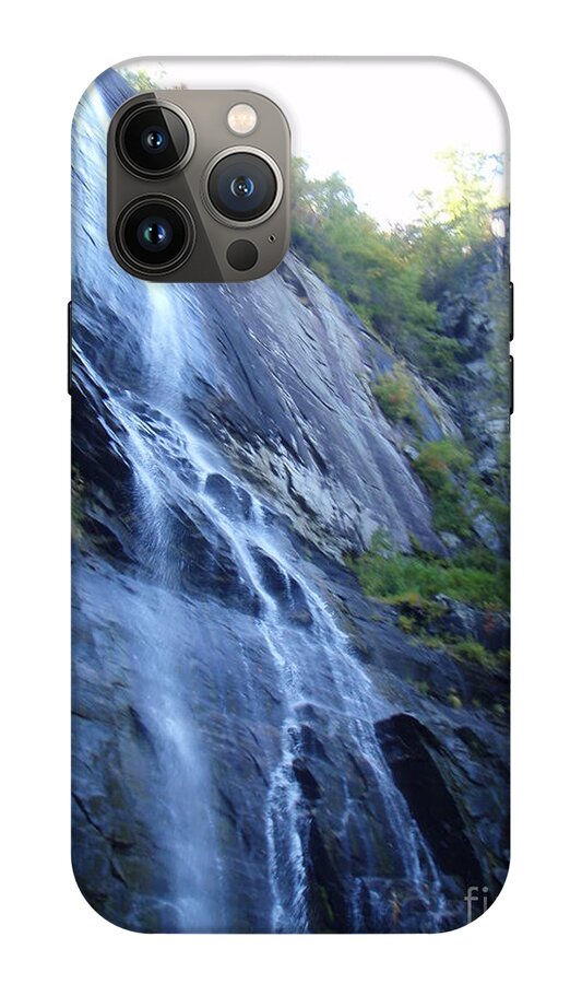Cascading Waterfall on Rocky Cliffside - Phone Case