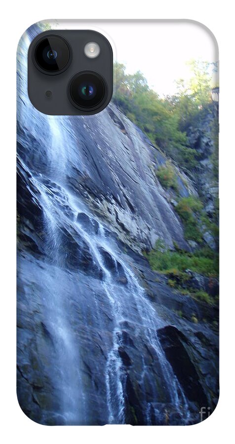 Cascading Waterfall on Rocky Cliffside - Phone Case
