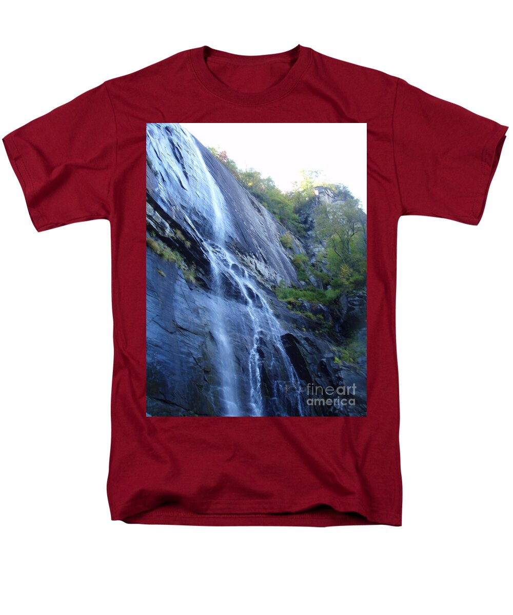 Cascading Waterfall on Rocky Cliffside - Men's T-Shirt  (Regular Fit)