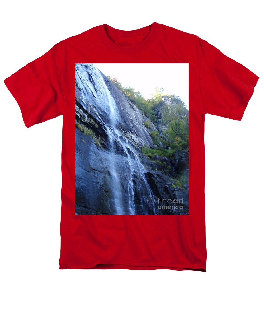 Cascading Waterfall on Rocky Cliffside - Men's T-Shirt  (Regular Fit)