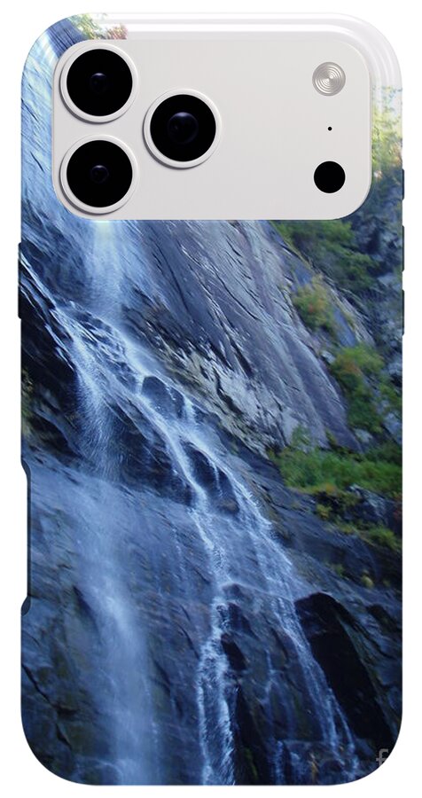 Cascading Waterfall on Rocky Cliffside - Phone Case