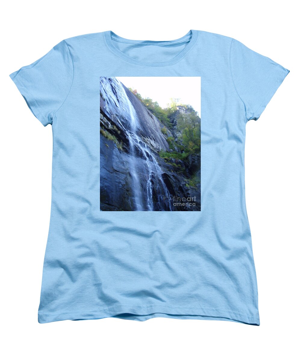 Cascading Waterfall on Rocky Cliffside - Women's T-Shirt (Standard Fit)