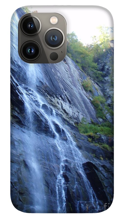 Cascading Waterfall on Rocky Cliffside - Phone Case