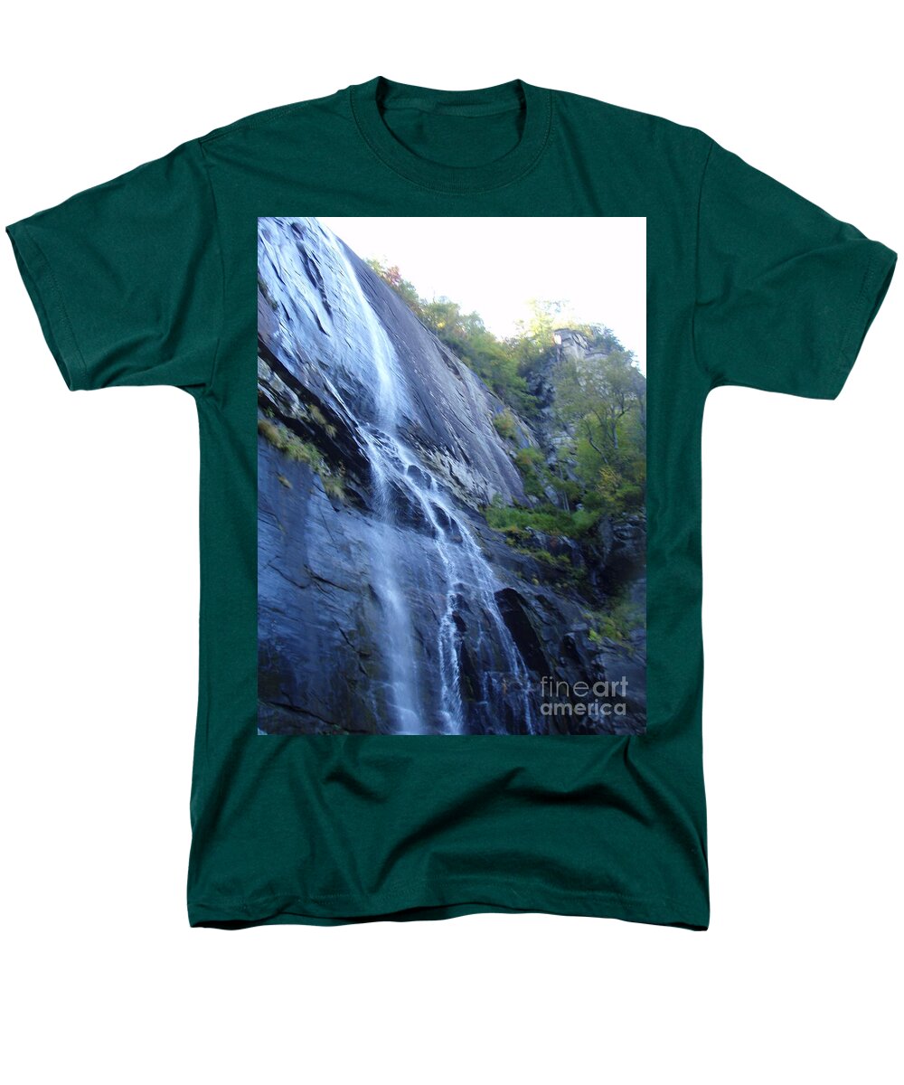 Cascading Waterfall on Rocky Cliffside - Men's T-Shirt  (Regular Fit)