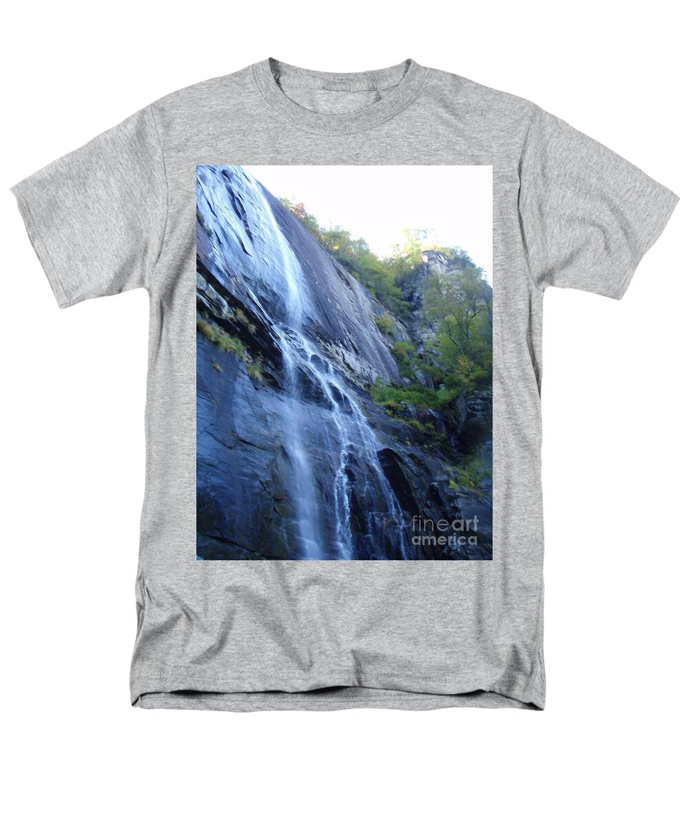 Cascading Waterfall on Rocky Cliffside - Men's T-Shirt  (Regular Fit)