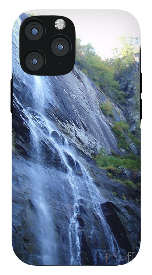 Cascading Waterfall on Rocky Cliffside - Phone Case