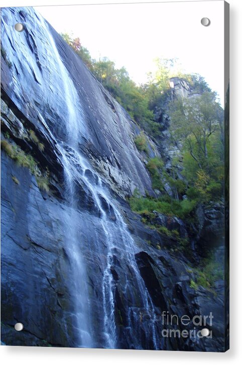 Cascading Waterfall on Rocky Cliffside - Acrylic Print