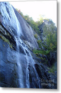 Cascading Waterfall on Rocky Cliffside - Metal Print