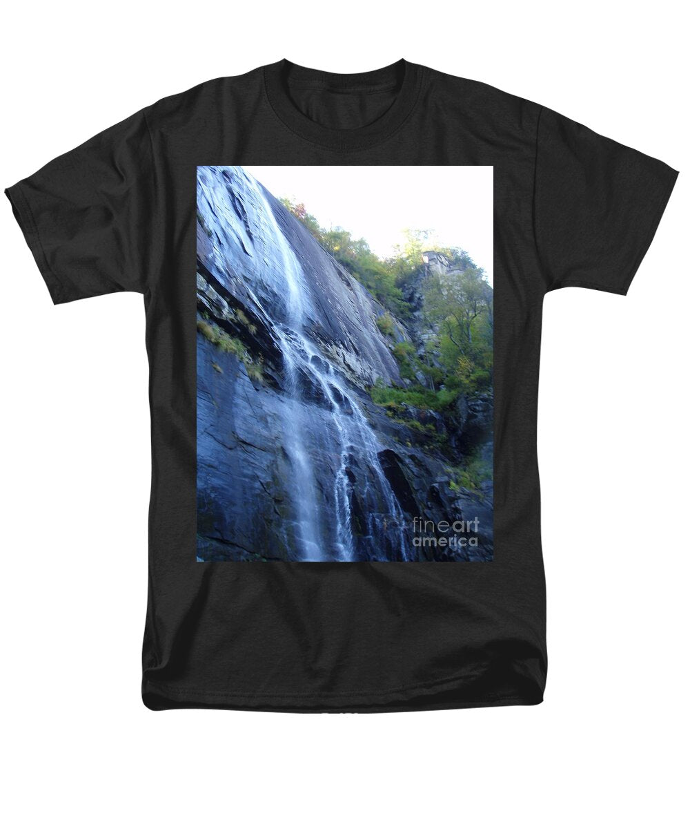 Cascading Waterfall on Rocky Cliffside - Men's T-Shirt  (Regular Fit)