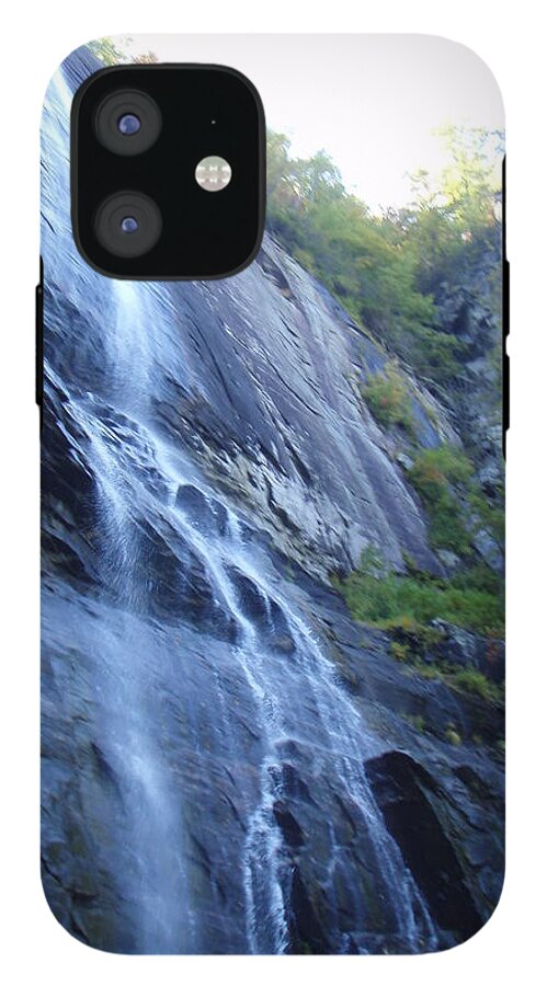 Cascading Waterfall on Rocky Cliffside - Phone Case