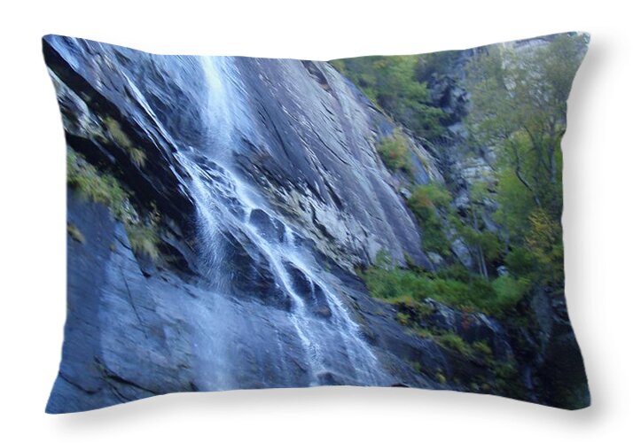 Cascading Waterfall on Rocky Cliffside - Throw Pillow