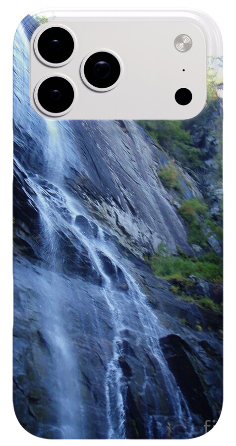 Cascading Waterfall on Rocky Cliffside - Phone Case