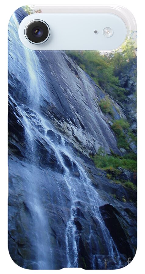 Cascading Waterfall on Rocky Cliffside - Phone Case