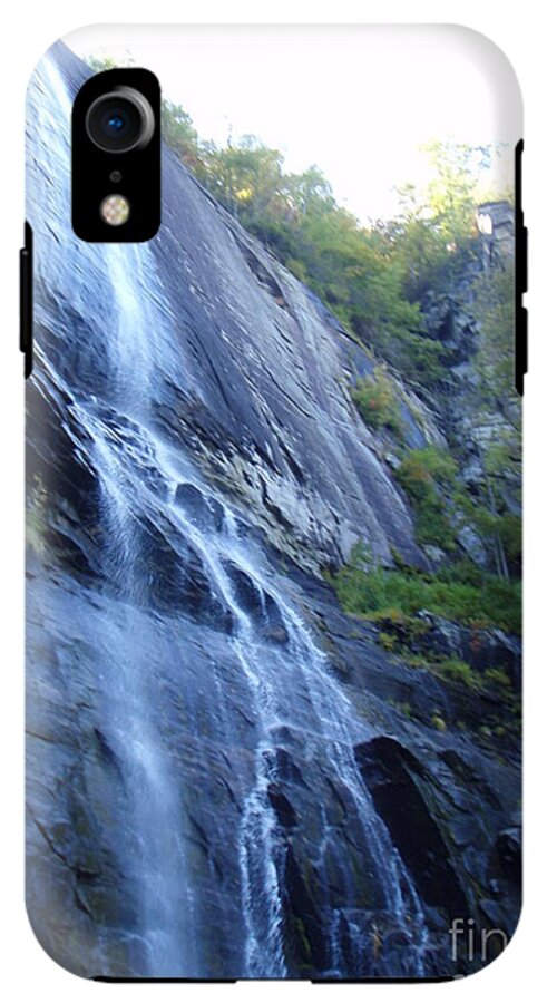 Cascading Waterfall on Rocky Cliffside - Phone Case