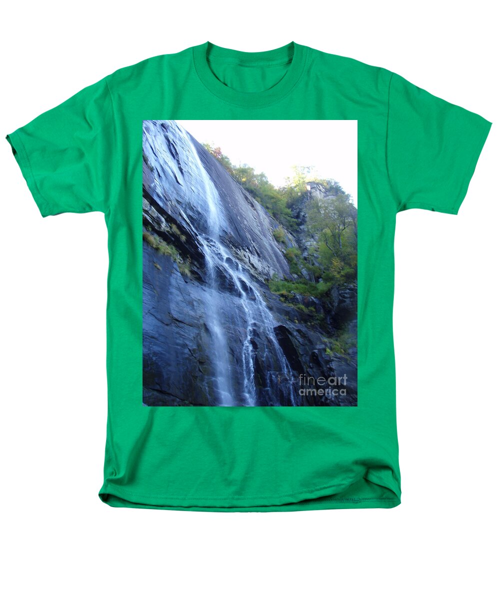 Cascading Waterfall on Rocky Cliffside - Men's T-Shirt  (Regular Fit)